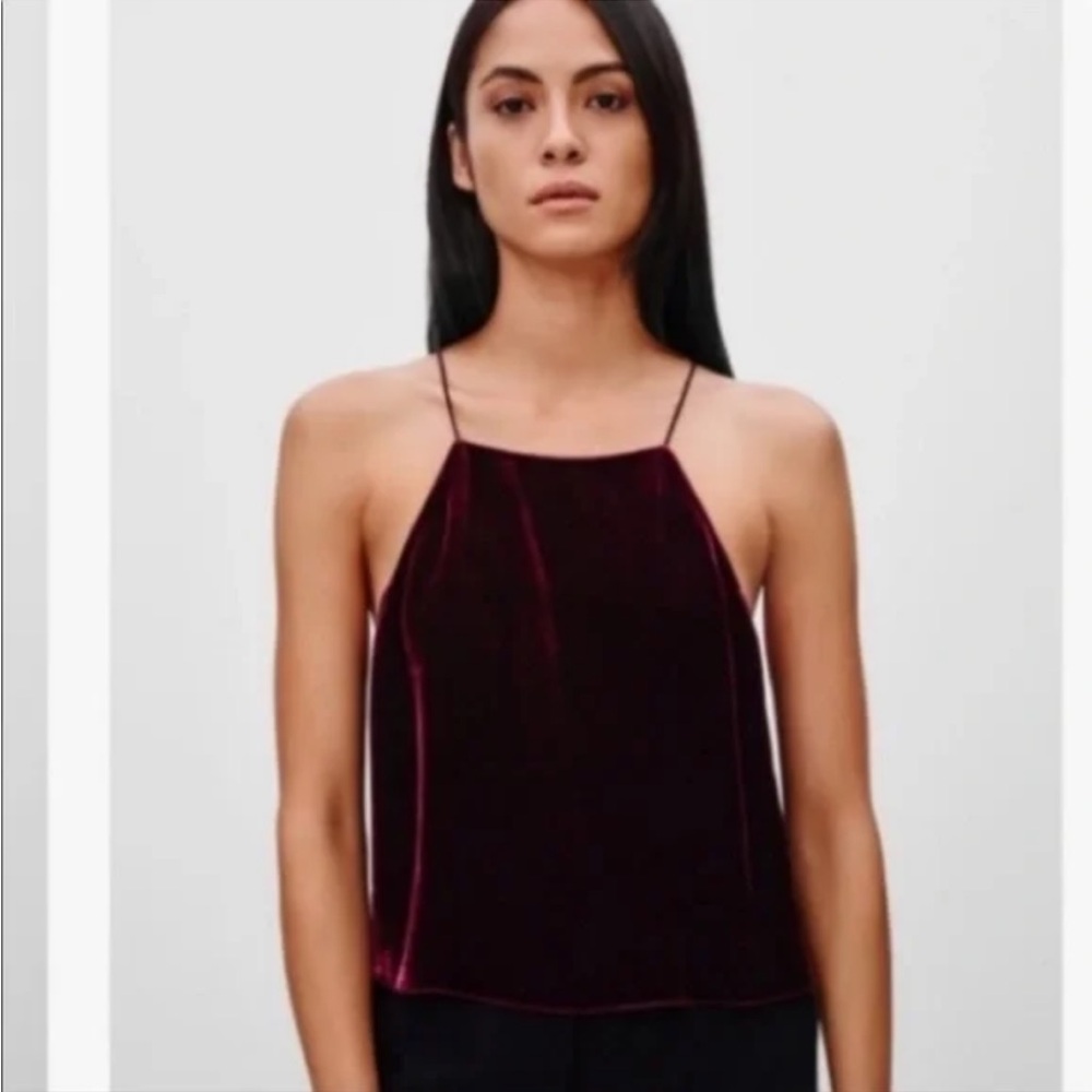 Aritzia Wilfred Silk Velvet Top Burgundy Women’s Small